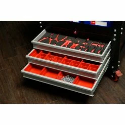 Shuter® Steel Utility Cart, w/3 Lower Drawers, 800 lb. Cap, 34-3/8"L x 19-2/3"W x 34-2/3"H 6 Shuter® Steel Utility Cart, w/3 Lower Drawers, 800 lb. Cap, 34-3/8"L x 19-2/3"W x 34-2/3"H -Utility Carts Elegant store 1010642vdrawersout