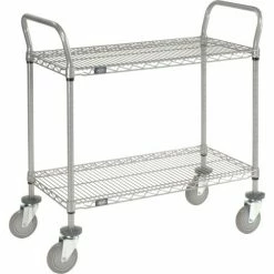 Nexel® Utility Cart w/2 Shelves & Poly Casters, 1200 lb. Capacity, 36"L x 24"W x 39"H