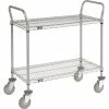 Nexel® Utility Cart w/2 Shelves & Poly Casters, 1200 lb. Capacity, 30"L x 24"W x 39"H, Silver