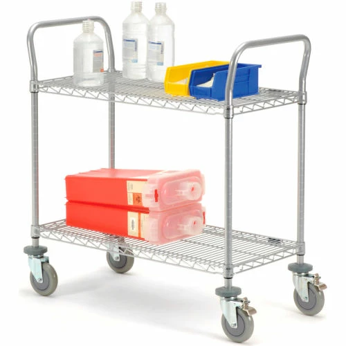 Nexel® Utility Cart w/2 Shelves & Poly Brake Casters, 1200 lb. Cap, 48"L x 24"W x 39"H 1 Nexel® Utility Cart w/2 Shelves & Poly Brake Casters, 1200 lb. Cap, 48"L x 24"W x 39"H