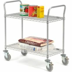 Nexel® Utility Cart w/2 Shelves & Poly Brake Casters, 1200 lb. Cap, 36"L x 24"W x 39"H -Utility Carts Elegant store 168207B 05