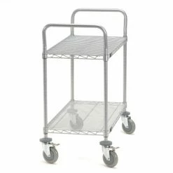Nexel® Utility Cart w/2 Shelves & Poly Brake Casters, 1200 lb. Cap, 36"L x 21"W x 39"H, Silver -Utility Carts Elegant store 168207B 06 6