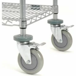 Nexel® Utility Cart w/2 Shelves & Poly Brake Casters, 1200 lb. Cap, 30"L x 24"W x 39"H, Silver -Utility Carts Elegant store 168207B 09 8