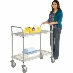 Nexel® Utility Cart w/2 Shelves & Poly Casters, 1200 lb. Capacity, 36"L x 18"W x 39"H -Utility Carts Elegant store 168207 07