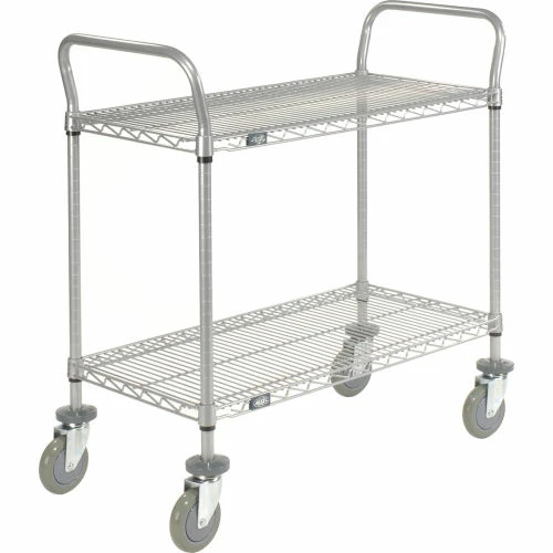 Nexel® Utility Cart w/2 Shelves & Poly Casters, 1200 lb. Capacity, 30"L x 21"W x 39"H, Silver 12 Nexel® Utility Cart w/2 Shelves & Poly Casters, 1200 lb. Capacity, 30"L x 21"W x 39"H, Silver - Image 12