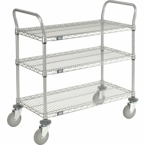 Nexel® Utility Cart w/3 Shelves & Poly Casters, 1200 lb. Capacity, 30"L x 18"W x 39"H 1 Nexel® Utility Cart w/3 Shelves & Poly Casters, 1200 lb. Capacity, 30"L x 18"W x 39"H