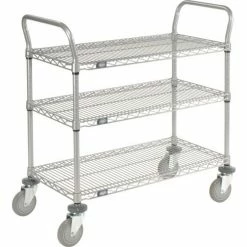 Nexel® Utility Cart w/3 Shelves & Poly Casters, 1200 lb. Capacity, 36"L x 18"W x 39"H