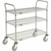 Nexel® Utility Cart w/3 Shelves & Pneumatic Casters, 1200 lb. Cap, 36"L x 21"W x 42"H