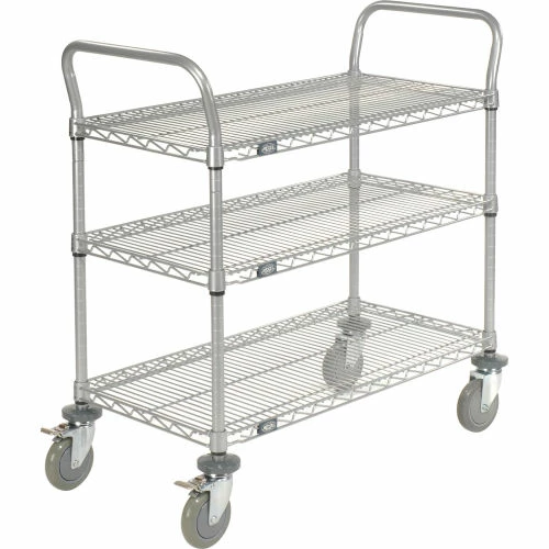 Nexel® Utility Cart w/3 Shelves & Poly Brake Casters, 1200 lb. Cap, 48"L x 21"W x 39"H 3 Nexel® Utility Cart w/3 Shelves & Poly Brake Casters, 1200 lb. Cap, 48"L x 21"W x 39"H - Image 3