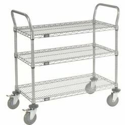 Nexel® Utility Cart w/3 Shelves & Poly Brake Casters, 1200 lb. Cap, 36"L x 18"W x 39"H -Utility Carts Elegant store 168210B 03