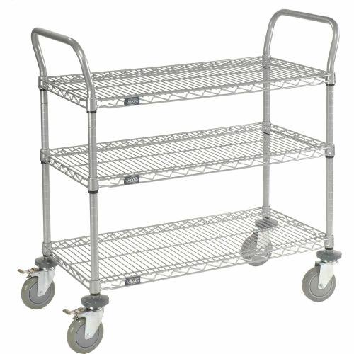 Nexel® Utility Cart w/3 Shelves & Poly Brake Casters, 1200 lb. Cap, 48"L x 21"W x 39"H 4 Nexel® Utility Cart w/3 Shelves & Poly Brake Casters, 1200 lb. Cap, 48"L x 21"W x 39"H - Image 4
