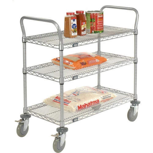 Nexel® Utility Cart w/3 Shelves & Poly Brake Casters, 1200 lb. Cap, 48"L x 21"W x 39"H 5 Nexel® Utility Cart w/3 Shelves & Poly Brake Casters, 1200 lb. Cap, 48"L x 21"W x 39"H - Image 5