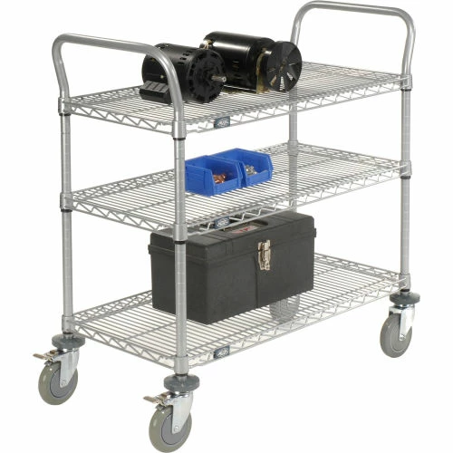 Nexel® Utility Cart w/3 Shelves & Poly Brake Casters, 1200 lb. Cap, 48"L x 21"W x 39"H 7 Nexel® Utility Cart w/3 Shelves & Poly Brake Casters, 1200 lb. Cap, 48"L x 21"W x 39"H - Image 7