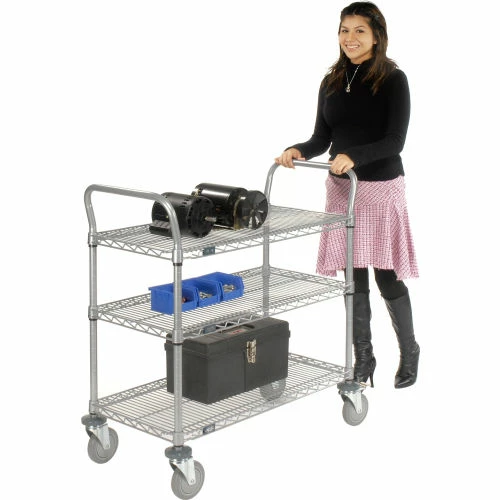 Nexel® Utility Cart w/3 Shelves & Poly Brake Casters, 1200 lb. Cap, 48"L x 21"W x 39"H 11 Nexel® Utility Cart w/3 Shelves & Poly Brake Casters, 1200 lb. Cap, 48"L x 21"W x 39"H - Image 11