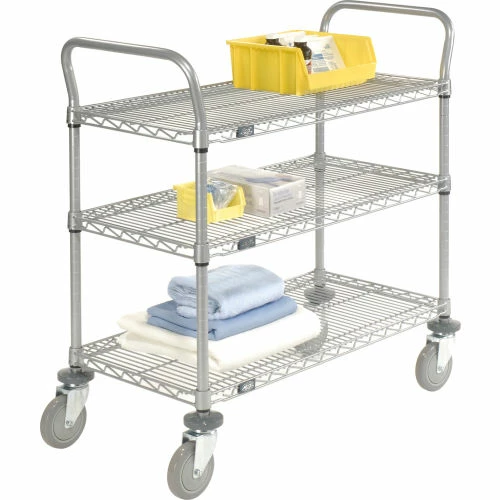 Nexel® Utility Cart w/3 Shelves & Poly Casters, 1200 lb. Capacity, 42"L x 21"W x 39"H 4 Nexel® Utility Cart w/3 Shelves & Poly Casters, 1200 lb. Capacity, 42"L x 21"W x 39"H - Image 4