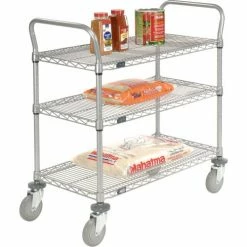 Nexel® Utility Cart w/3 Shelves & Poly Casters, 1200 lb. Capacity, 60"L x 24"W x 39"H 18 Nexel® Utility Cart w/3 Shelves & Poly Casters, 1200 lb. Capacity, 60"L x 24"W x 39"H -Utility Carts Elegant store 168210 05 4