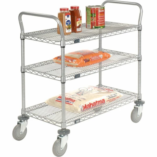 Nexel® Utility Cart w/3 Shelves & Poly Casters, 1200 lb. Capacity, 36"L x 18"W x 39"H 6 Nexel® Utility Cart w/3 Shelves & Poly Casters, 1200 lb. Capacity, 36"L x 18"W x 39"H - Image 6