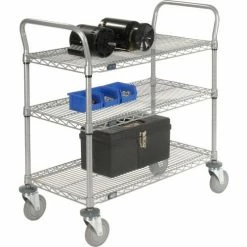 Nexel® Utility Cart w/3 Shelves & Poly Casters, 1200 lb. Capacity, 30"L x 24"W x 39"H -Utility Carts Elegant store 168210 06 11