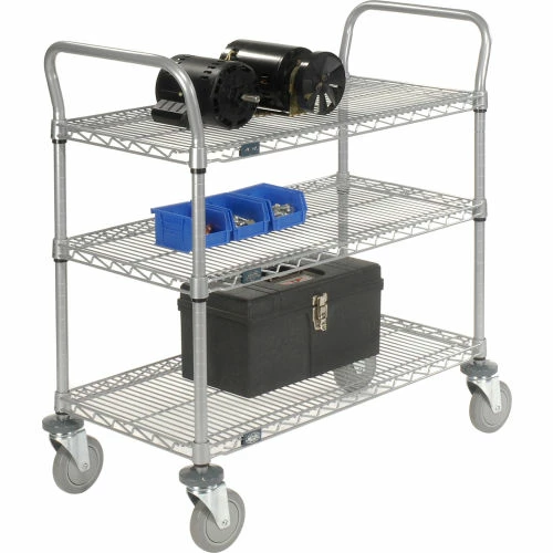 Nexel® Utility Cart w/3 Shelves & Poly Casters, 1200 lb. Capacity, 60"L x 24"W x 39"H 8 Nexel® Utility Cart w/3 Shelves & Poly Casters, 1200 lb. Capacity, 60"L x 24"W x 39"H - Image 8