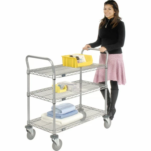 Nexel® Utility Cart w/3 Shelves & Poly Casters, 1200 lb. Capacity, 36"L x 21"W x 39"H 5 Nexel® Utility Cart w/3 Shelves & Poly Casters, 1200 lb. Capacity, 36"L x 21"W x 39"H - Image 5