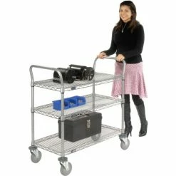 Nexel® Utility Cart w/3 Shelves & Poly Casters, 1200 lb. Capacity, 60"L x 24"W x 39"H 21 Nexel® Utility Cart w/3 Shelves & Poly Casters, 1200 lb. Capacity, 60"L x 24"W x 39"H -Utility Carts Elegant store 168210 09 4