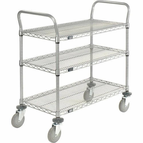 Nexel® Utility Cart w/3 Shelves & Poly Casters, 1200 lb. Capacity, 36"L x 21"W x 39"H 3 Nexel® Utility Cart w/3 Shelves & Poly Casters, 1200 lb. Capacity, 36"L x 21"W x 39"H - Image 3