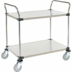 Nexel® Stainless Steel Utility Cart w/2 Shelves, 800 lb. Capacity, 48"L x 24"W x 38"H