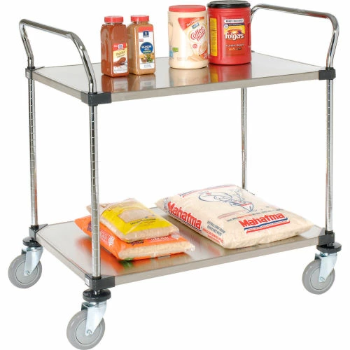 Nexel® Stainless Steel Utility Cart w/2 Shelves, 800 lb. Capacity, 48"L x 24"W x 38"H 2 Nexel® Stainless Steel Utility Cart w/2 Shelves, 800 lb. Capacity, 48"L x 24"W x 38"H - Image 2