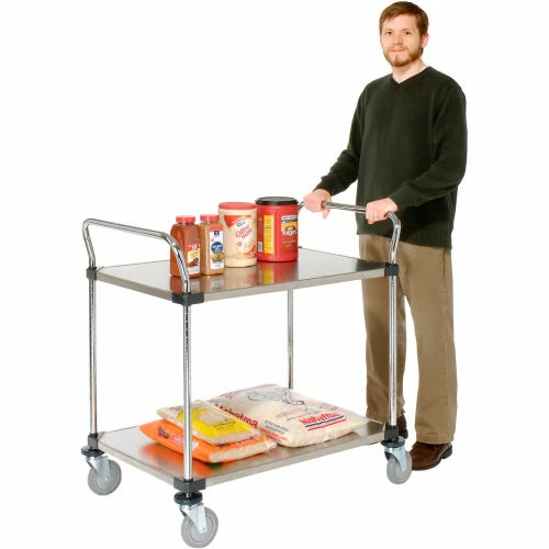 Nexel® Stainless Steel Utility Cart w/2 Shelves, 800 lb. Capacity, 48"L x 24"W x 38"H 3 Nexel® Stainless Steel Utility Cart w/2 Shelves, 800 lb. Capacity, 48"L x 24"W x 38"H - Image 3