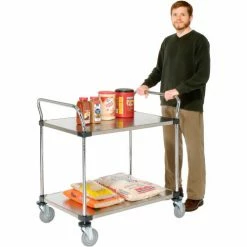 Nexel® Stainless Steel Utility Cart w/2 Shelves, 800 lb. Capacity, 36"L x 18"W x 38"H -Utility Carts Elegant store 184286 02