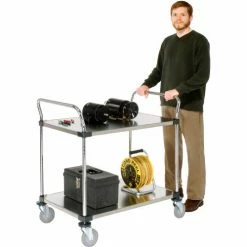 Nexel® Stainless Steel Utility Cart w/2 Shelves, 800 lb. Capacity, 36"L x 18"W x 38"H -Utility Carts Elegant store 184286 04