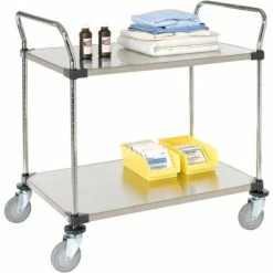 Nexel® Stainless Steel Utility Cart w/2 Shelves, 800 lb. Capacity, 36"L x 24"W x 38"H -Utility Carts Elegant store 184286 05 1