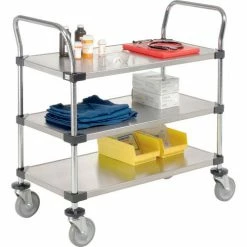 Nexel® Stainless Steel Utility Cart w/3 Shelves, 800 lb. Capacity, 36"L x 18"W x 38"H