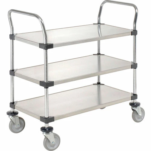 Nexel® Stainless Steel Utility Cart w/3 Shelves, 800 lb. Capacity, 48"L x 24"W x 38"H 2 Nexel® Stainless Steel Utility Cart w/3 Shelves, 800 lb. Capacity, 48"L x 24"W x 38"H - Image 2