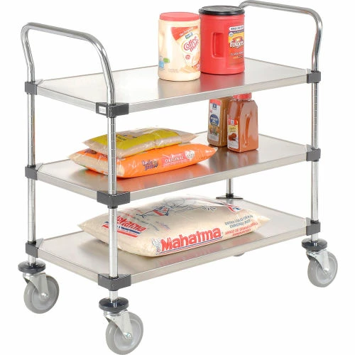 Nexel® Stainless Steel Utility Cart w/3 Shelves, 800 lb. Capacity, 48"L x 24"W x 38"H 3 Nexel® Stainless Steel Utility Cart w/3 Shelves, 800 lb. Capacity, 48"L x 24"W x 38"H - Image 3