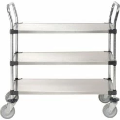 Nexel® Stainless Steel Utility Cart w/3 Shelves, 800 lb. Capacity, 36"L x 18"W x 38"H -Utility Carts Elegant store 184288 03 1