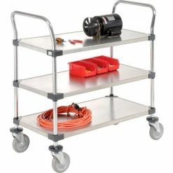 Nexel® Stainless Steel Utility Cart w/3 Shelves, 800 lb. Capacity, 36"L x 18"W x 38"H -Utility Carts Elegant store 184288 09 1