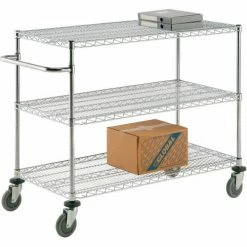 Nexel® Adjustable Chrome Wire Shelf Cart w/3 Shelves, 800 Ib. Capacity, 72"L x 24"W x 40"H 20 Nexel® Adjustable Chrome Wire Shelf Cart w/3 Shelves, 800 Ib. Capacity, 72"L x 24"W x 40"H -Utility Carts Elegant store 188692 14