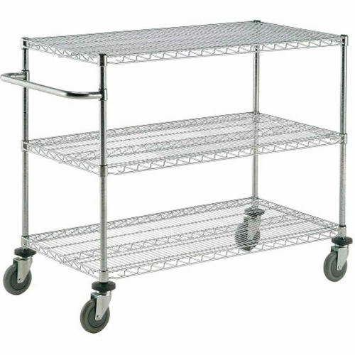 Nexel® Chrome ESD Adjustable Shelf Cart w/3 Shelves & Poly Casters, 42"L x 24"W x 40"H 1 Nexel® Chrome ESD Adjustable Shelf Cart w/3 Shelves & Poly Casters, 42"L x 24"W x 40"H