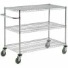 Nexel® Chrome ESD Adjustable Shelf Cart w/3 Shelves & Poly Casters, 24"L x 18"W x 40"H