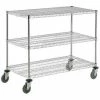 Nexel® Adjustable Chrome Wire Shelf Cart w/3 Shelves, 800 Ib. Capacity, 72"L x 18"W x 40"H
