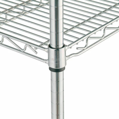 Nexel® Chrome ESD Adjustable Shelf Cart w/2 Shelves & Poly Casters, 60"L x 21"W x 40"H 3 Nexel® Chrome ESD Adjustable Shelf Cart w/2 Shelves & Poly Casters, 60"L x 21"W x 40"H - Image 3