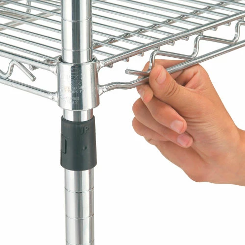 Nexel® Adjustable Chrome Wire Shelf Cart w/2 Shelves, 800 Ib. Capacity, 48"L x 18"W x 40"H 6 Nexel® Adjustable Chrome Wire Shelf Cart w/2 Shelves, 800 Ib. Capacity, 48"L x 18"W x 40"H - Image 6