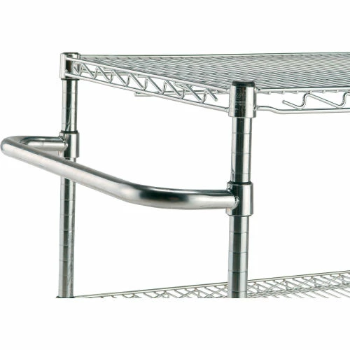 Nexel® Chrome ESD Adjustable Shelf Cart w/2 Shelves & Poly Casters, 30"L x 24"W x 40"H 5 Nexel® Chrome ESD Adjustable Shelf Cart w/2 Shelves & Poly Casters, 30"L x 24"W x 40"H - Image 5