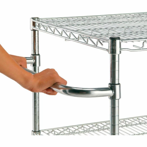 Nexel® Chrome ESD Adjustable Shelf Cart w/2 Shelves & Poly Casters, 36"L x 24"W x 40"H 6 Nexel® Chrome ESD Adjustable Shelf Cart w/2 Shelves & Poly Casters, 36"L x 24"W x 40"H - Image 6