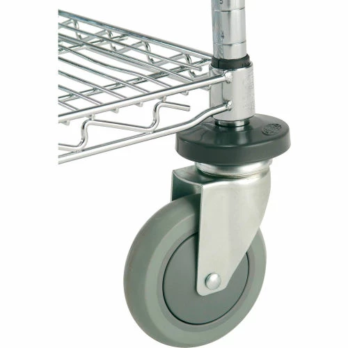 Nexel® Adjustable Chrome Wire Shelf Cart w/3 Shelves, 800 Ib. Capacity, 60"L x 24"W x 40"H 4 Nexel® Adjustable Chrome Wire Shelf Cart w/3 Shelves, 800 Ib. Capacity, 60"L x 24"W x 40"H - Image 4