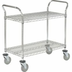 Nexel® Chrome Utility Cart w/2 Shelves & Poly Casters, 1200 lb. Capacity, 36"L x 24"W x 39"H 30 Nexel® Chrome Utility Cart w/2 Shelves & Poly Casters, 1200 lb. Capacity, 36"L x 24"W x 39"H -Utility Carts Elegant store 188704 1