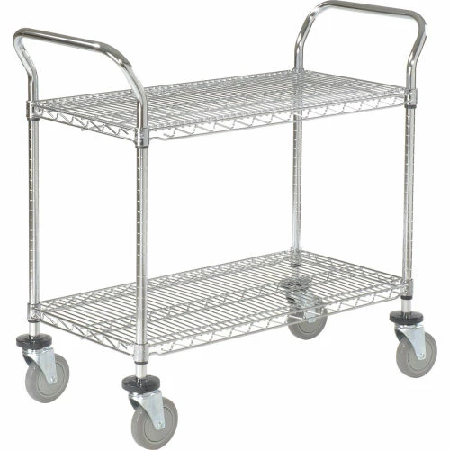 Nexel® Chrome Utility Cart w/2 Shelves & Poly Casters, 1200 lb. Capacity, 36"L x 21"W x 39"H 7 Nexel® Chrome Utility Cart w/2 Shelves & Poly Casters, 1200 lb. Capacity, 36"L x 21"W x 39"H - Image 7