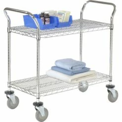 Nexel® Chrome Utility Cart w/2 Shelves & Poly Casters, 1200 lb. Capacity, 36"L x 24"W x 39"H 25 Nexel® Chrome Utility Cart w/2 Shelves & Poly Casters, 1200 lb. Capacity, 36"L x 24"W x 39"H -Utility Carts Elegant store 188704 06 1