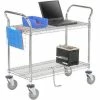 Nexel® Chrome ESD Utility Cart w/2 Shelves & Polyurethane Casters, 54"L x 18"W x 39"H
